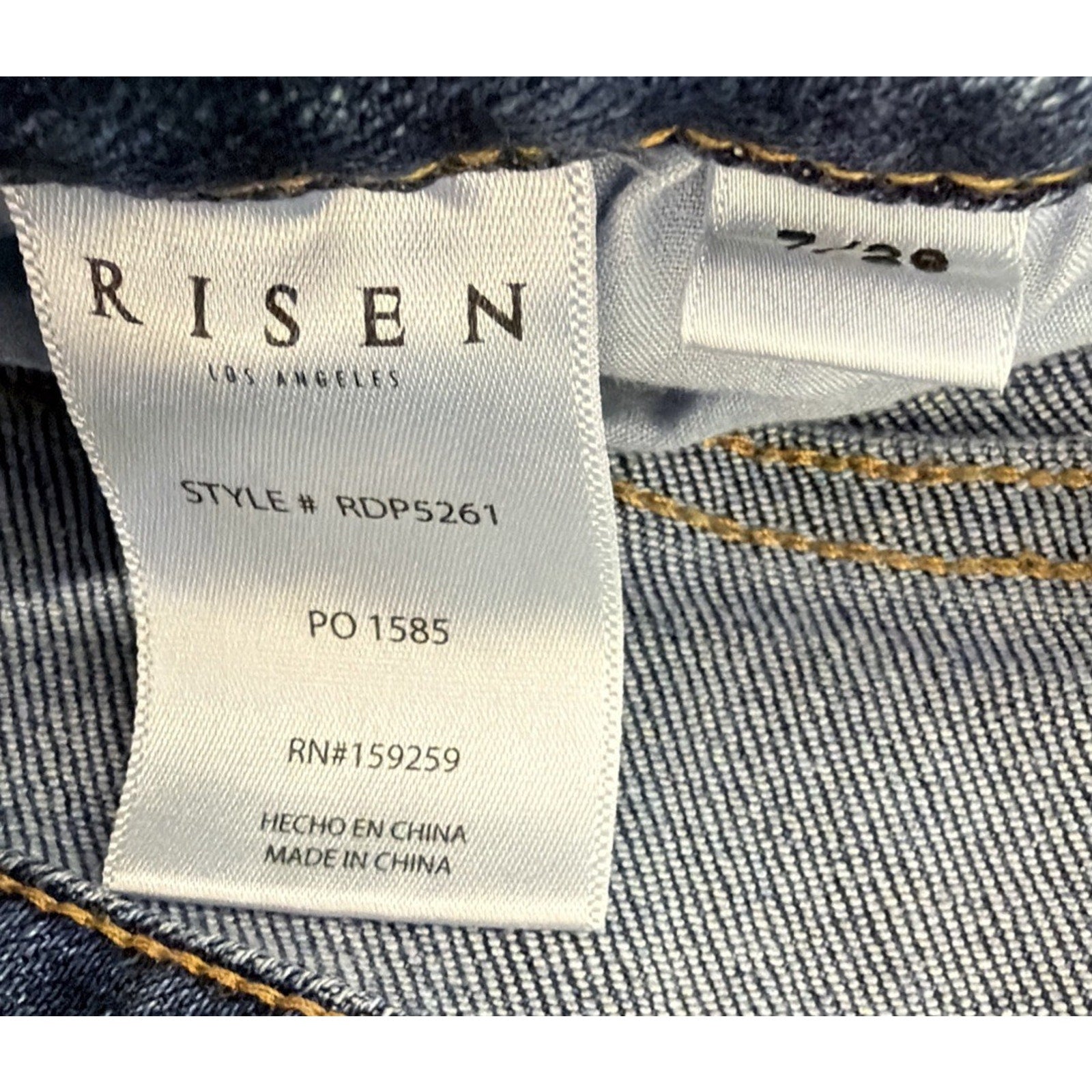 Risen Los Angeles Women’s 2 Tone High Rise Straight Leg Crop Jeans 7/28