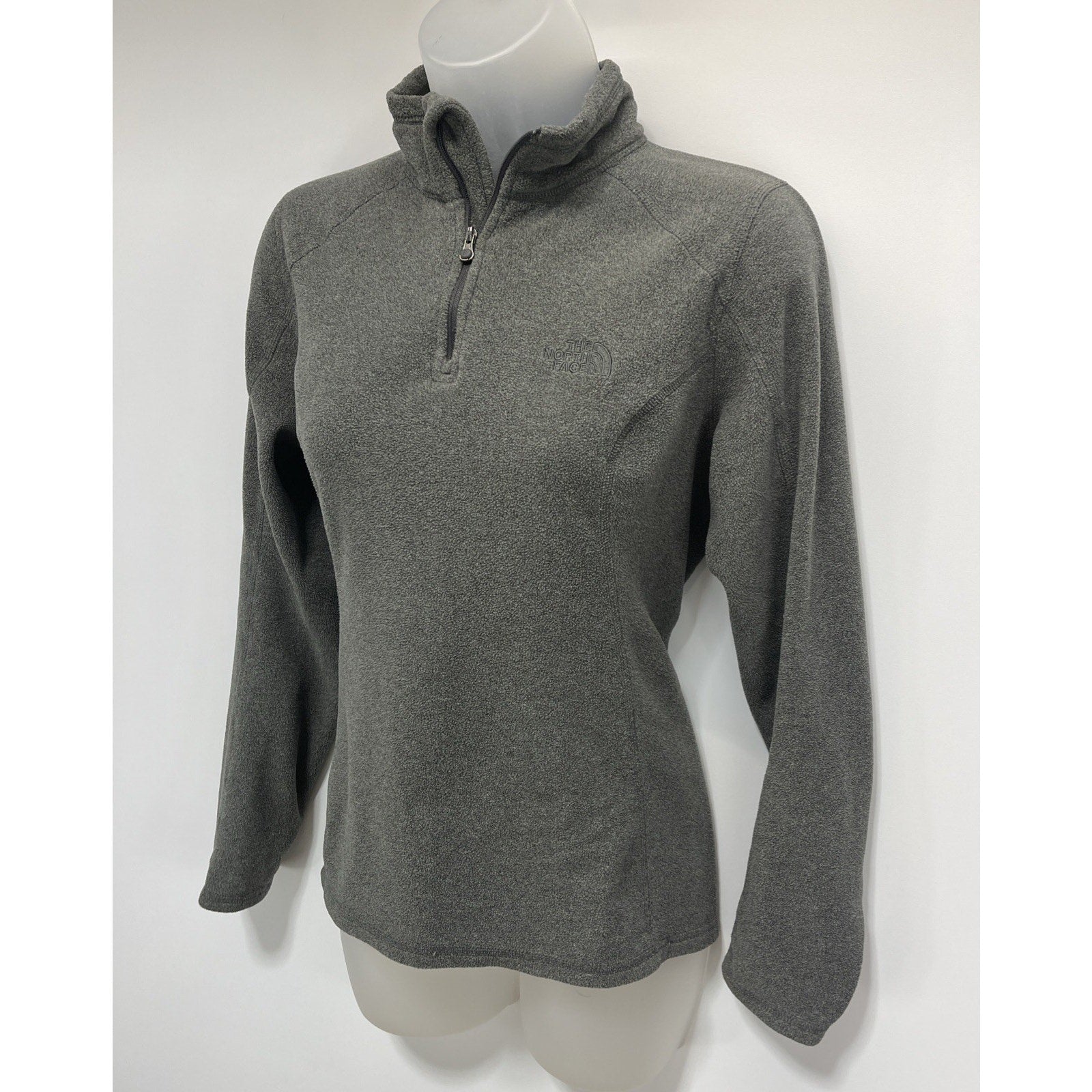 The North Face Jacket Womens S Gray Fleece Pullover 1/4 Zip Outdoors Hiking