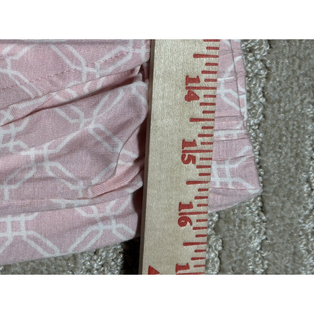 NWT Liz Claiborne Pink Geometric Pajama Set Large Cool & Calm Sleepwear 2PC