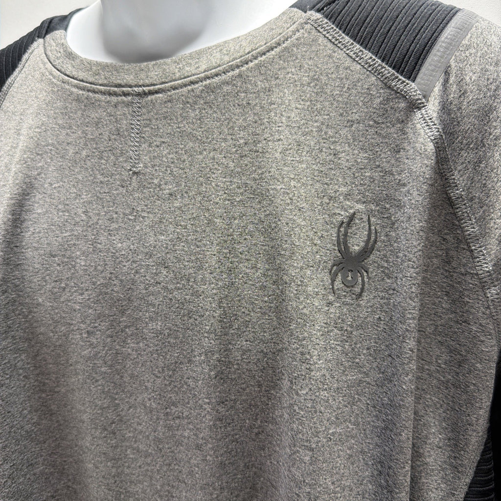 Spider Active Proweb Long Sleeve Shirt Mens XXL Gray Stretch Crew Neck Wicking
