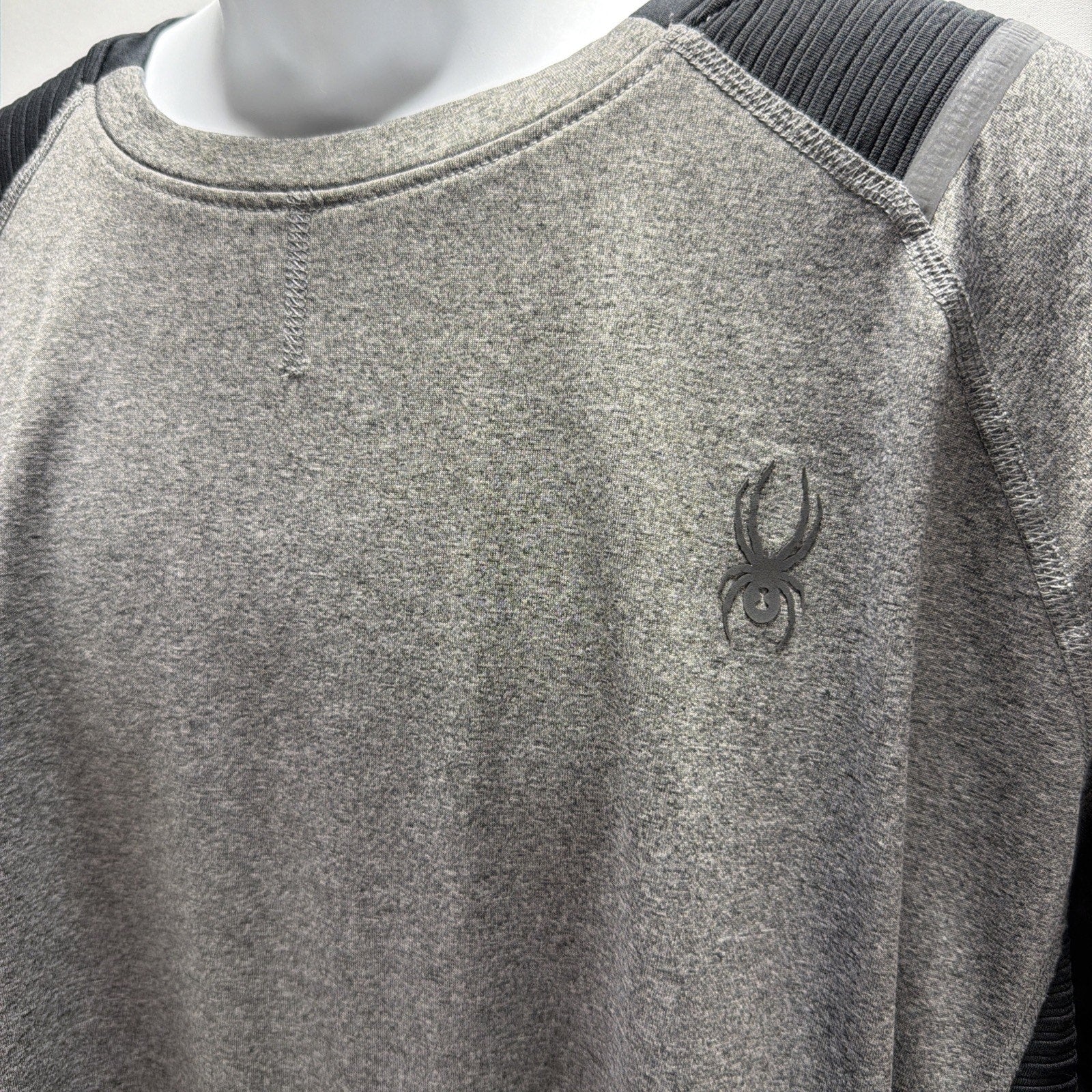 Spider Active Proweb Long Sleeve Shirt Mens XXL Gray Stretch Crew Neck Wicking