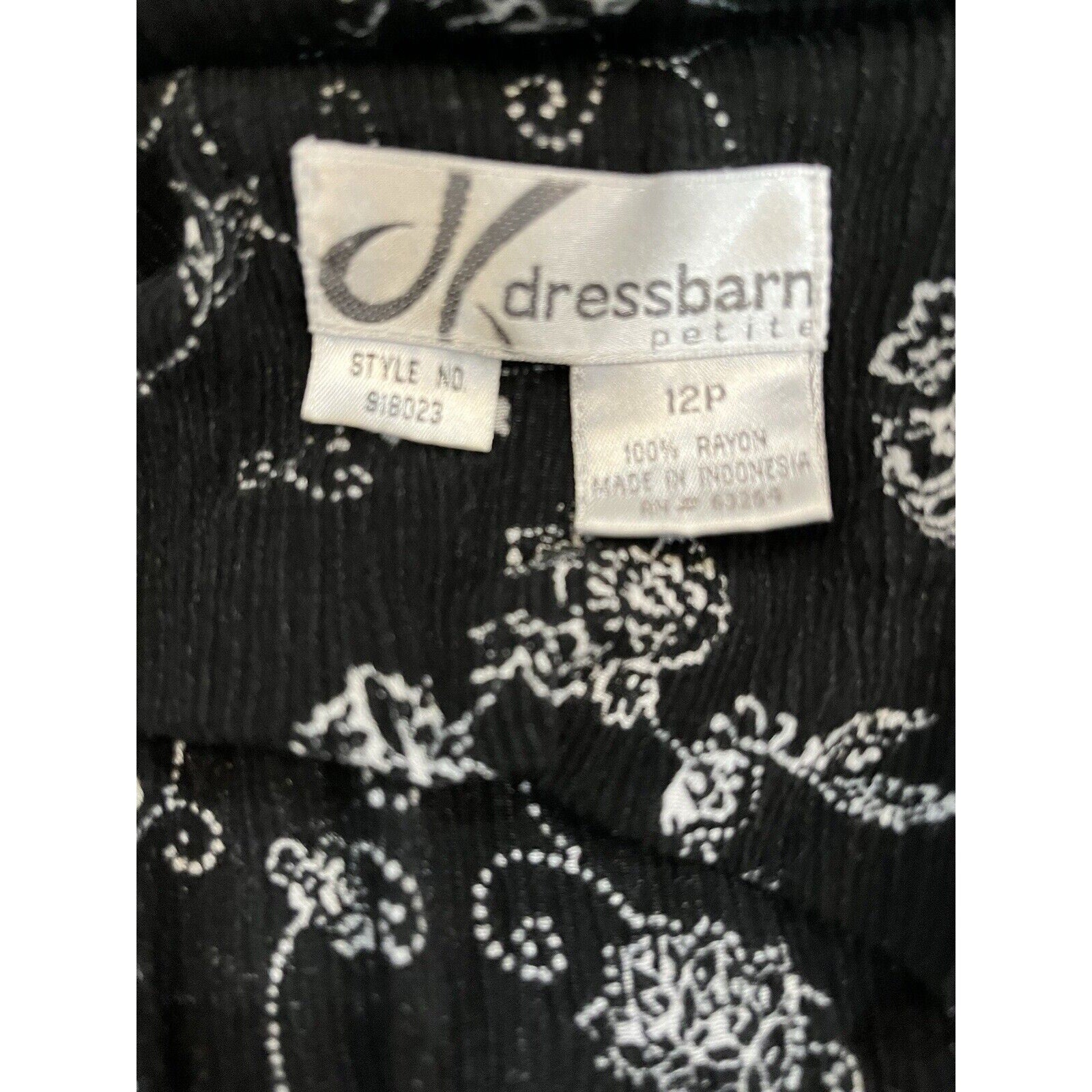 Dressbarn Black Floral Print Slinky Knit Maxi Dress Woman Size 12P Sleeveless