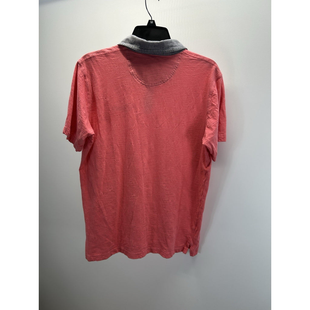 Columbia Polo Shirt Men's XL Salmon/Grey Collar Short Sleeve Cotton Pullover