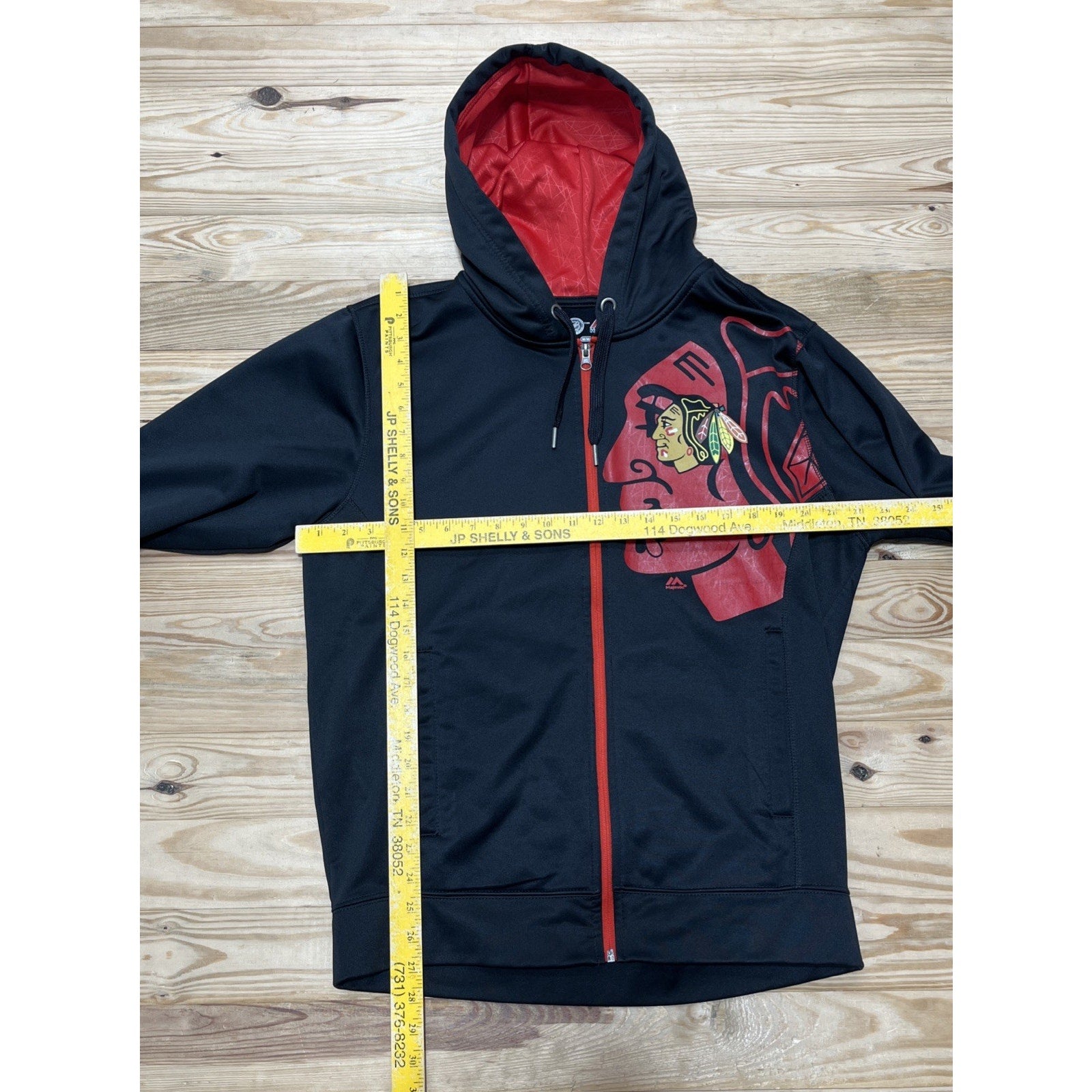 Majestic Chicago Blackhawks NHL Full Zip Jacket Black Size M