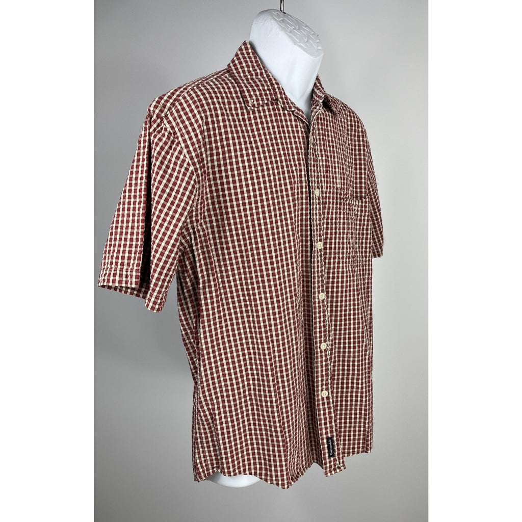 ABERCROMBIE & FITCH BIG SHIRT SHORT SLEEVE PLAID BUTTON DOWN SHIRT MENS S