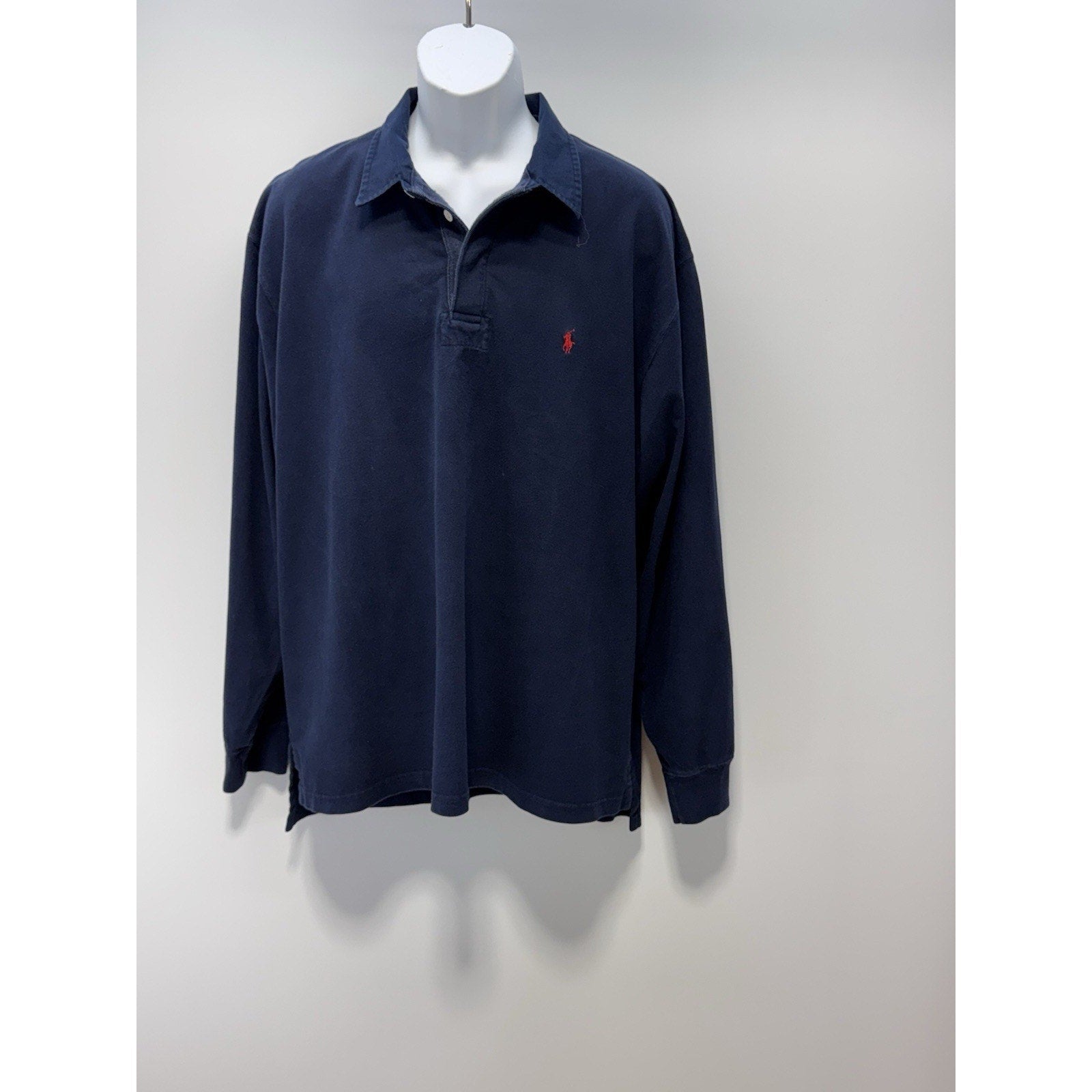 Polo Ralph Lauren Blue Long Sleeve Polo Pony Soft Heavy Cotton Men’s Size XL