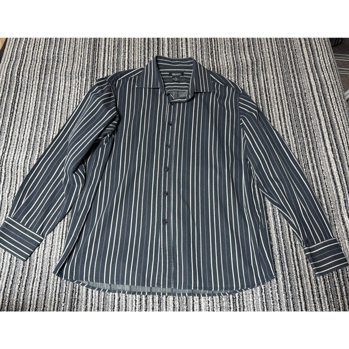 Bruno Men's Button Down Long Sleeve Shirt Size XL Dress Casual 100% Cotton