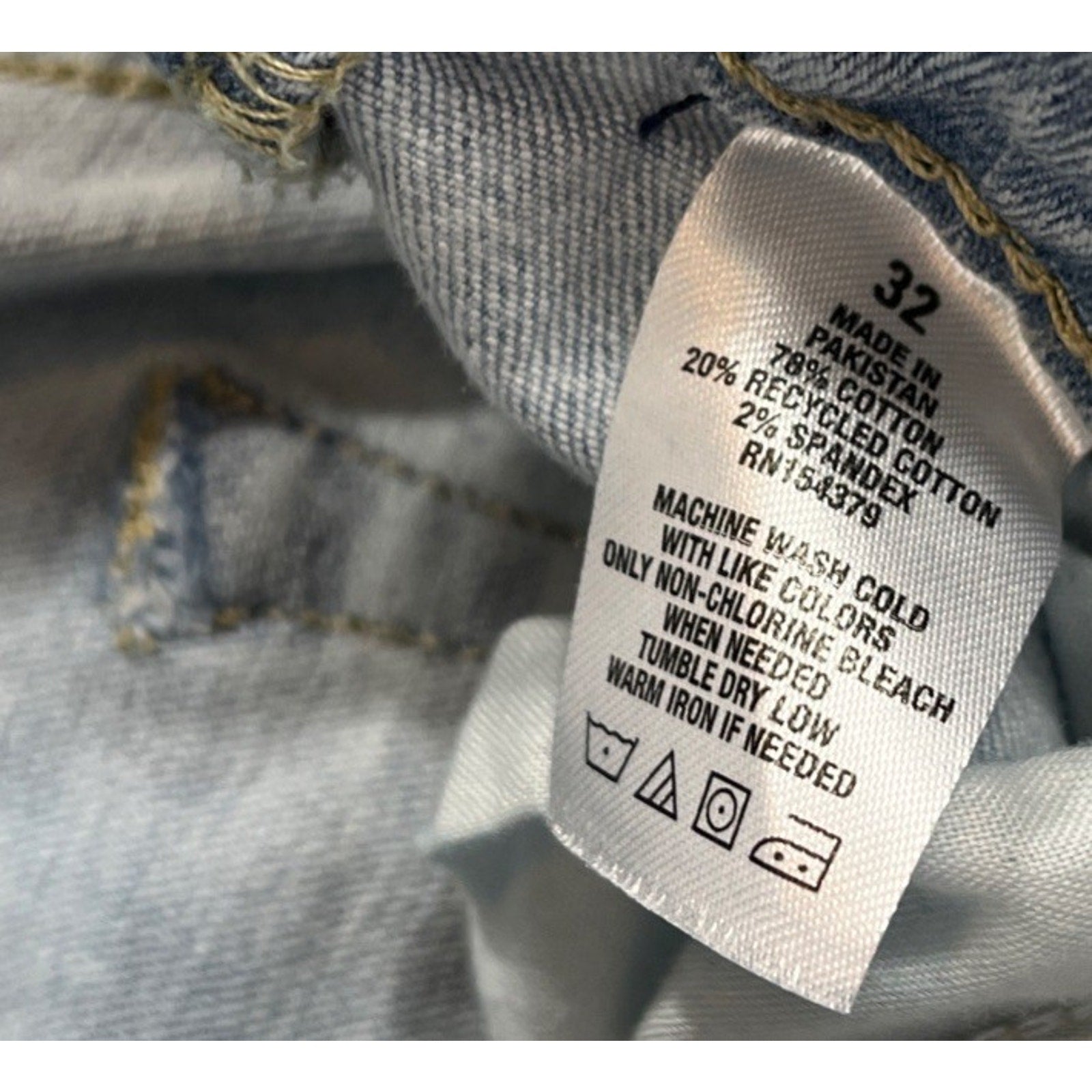Aeropostale Aero Slim Short 9.5' Premium Air Denim 32 Blue Distressed