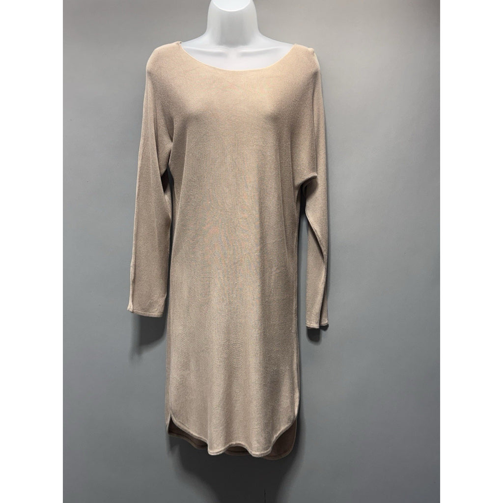 Showpo Beige Pullover Ribbed Long Sleeve Australian Dress Women’s Size 6