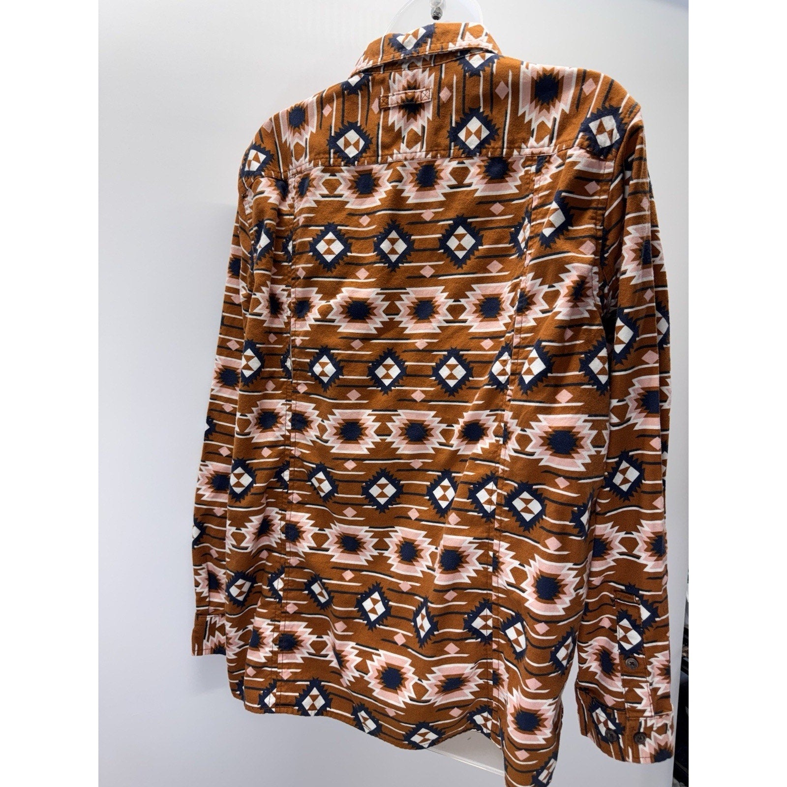 Duluth Trading Aztec Western Button Shirt Women’s X-Large Brown