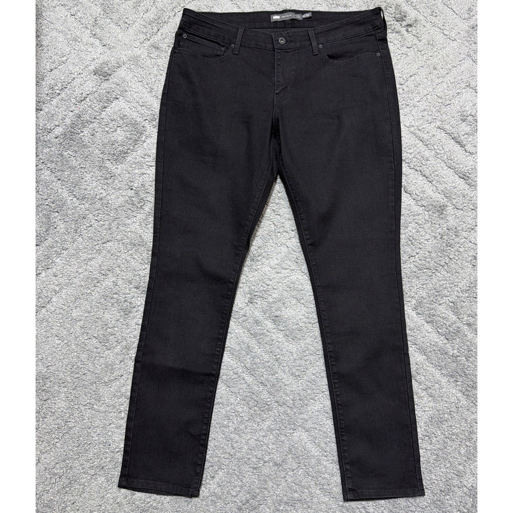 LEVI'S Womens Demi Curve Mid Rise Skinny Jeans 16/33 Black Cotton NWOT