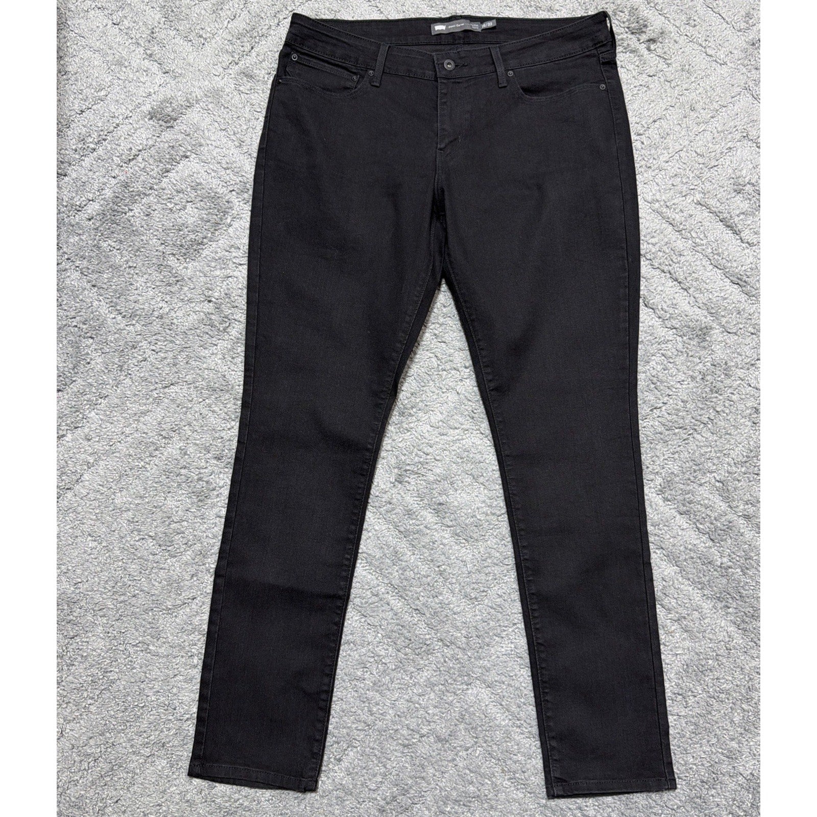LEVI'S Womens Demi Curve Mid Rise Skinny Jeans 16/33 Black Cotton NWOT