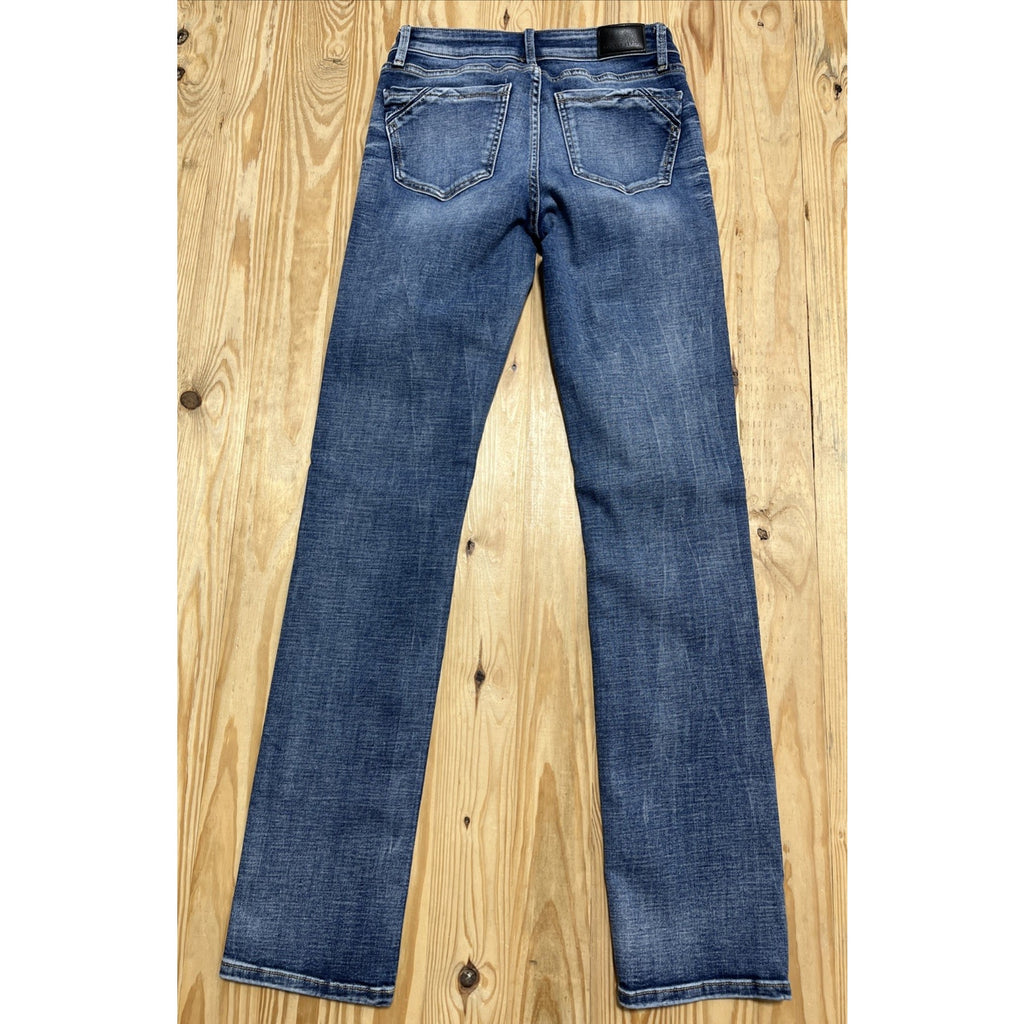 Buckle Black Women's Sz 26x34 Fit No. 53 Straight Leg Blue Denim Jeans Stretch