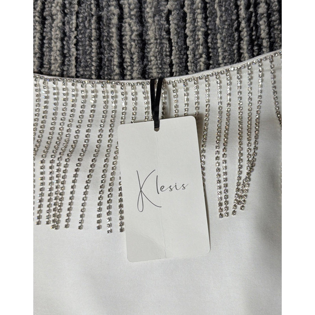 Klesis Marry Me Fringe Lined Mini Dress NWT Size Large