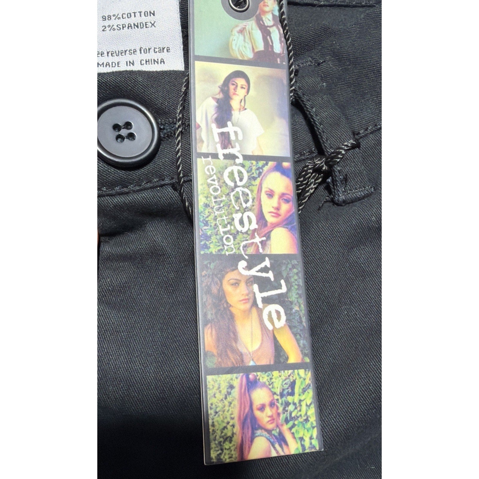 FREESTYLE Womens Shorts SIZE 9 COTTON STRETCH BLACK Bermuda SHORTS NWT