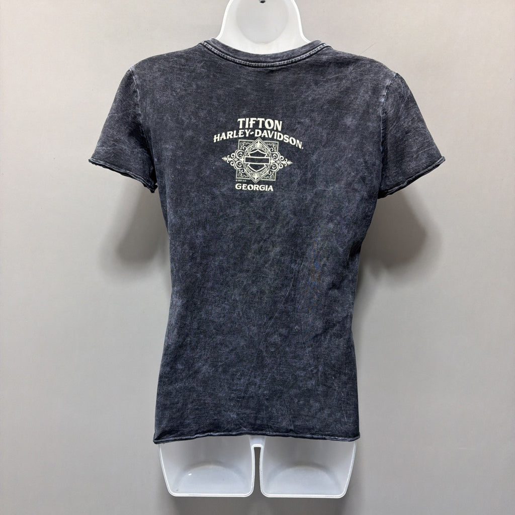 Harley-Davidson Tifton Georgia Women's Echo Name Black Short Sleeve T-shirt Sz S