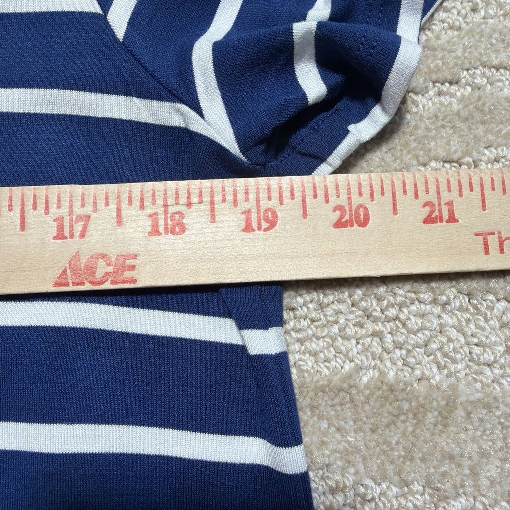 Women's M GAP Blue & White Striped V-Neck Short Sleeve Tee Minimalist NWT