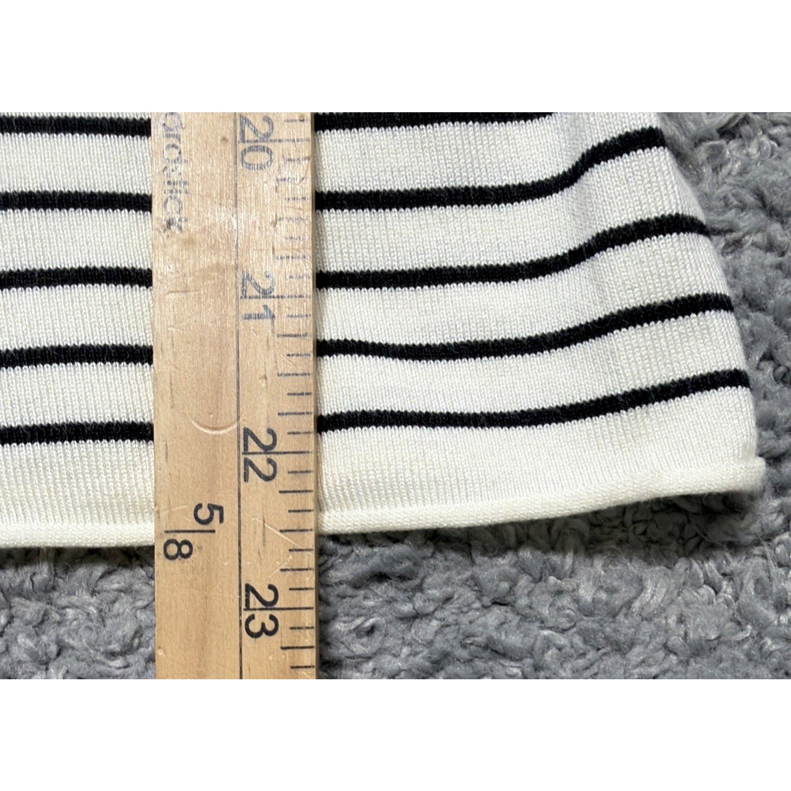 Miou Muse Long Sleeve Stripe Pattern Ribbed Knitted Top Size S New