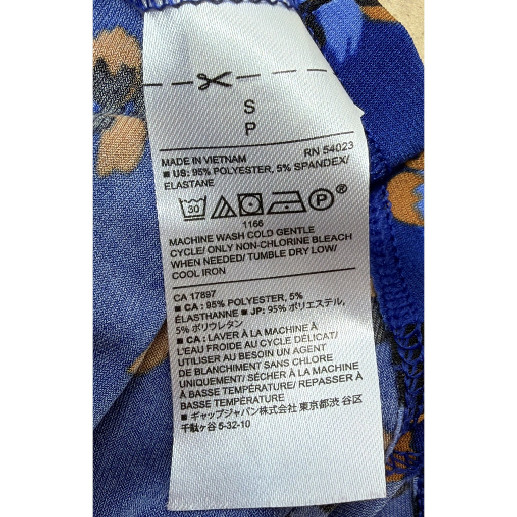 Banana Republic Floral Faux Wrap Peplum long sleeve Blouse Sz S