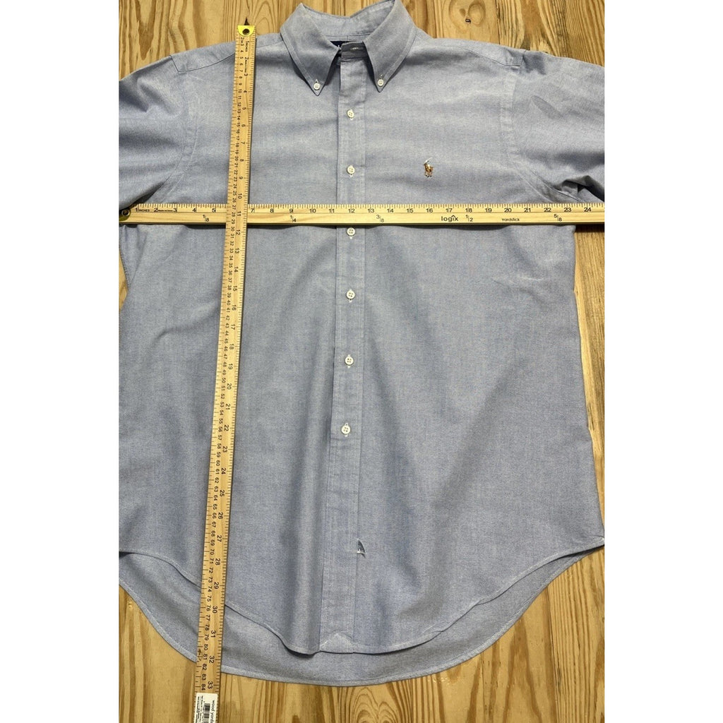 Ralph Lauren Oxford Mens Shirt 16 1/2-33 Button Down Blue LS Flesh Pony