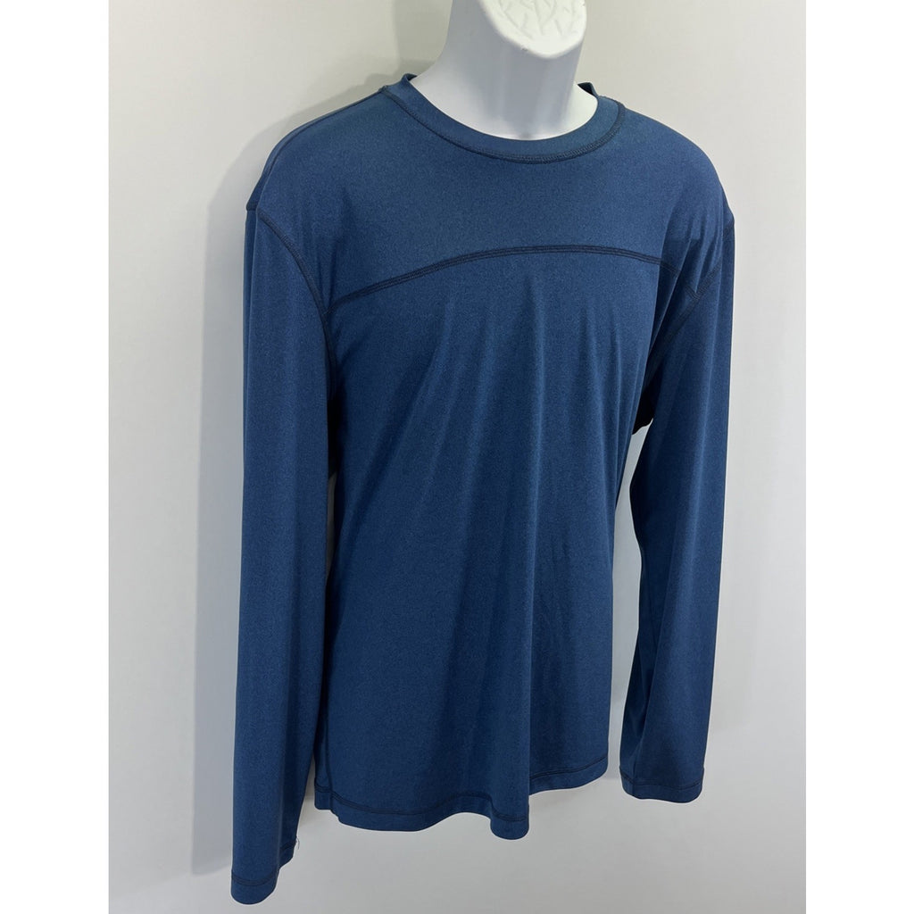 Gh Bass And Co Long Sleeve Moisture Wiking Crew Neck Blue Size XL