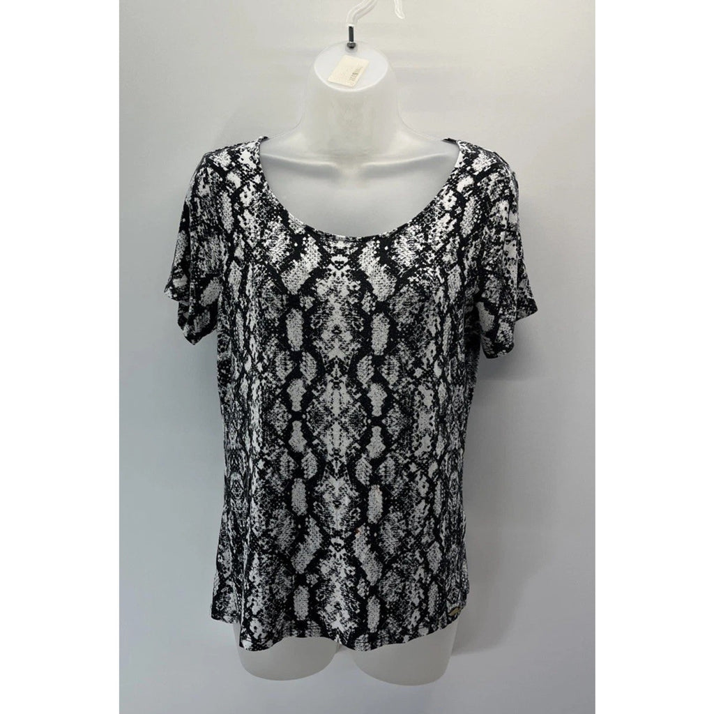 CK Calvin Klein Women Rayon Blend Blouse Top Shirt Crewneck Size Medium