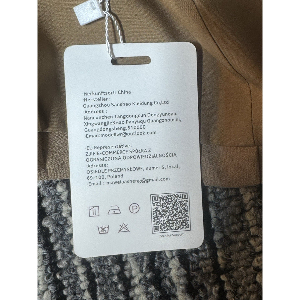 Yesfashion Womens Blazer L Camel Tan Open Front Draped Jacket NWT Lightweight
