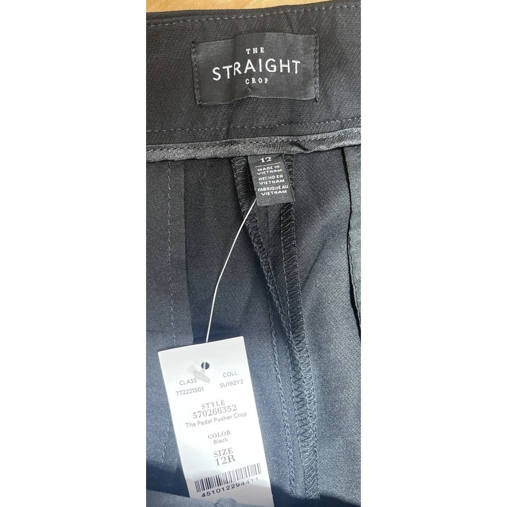White House Black Market Pants 12 Pedal Pusher Straight Crop Hi Rise NWT Black