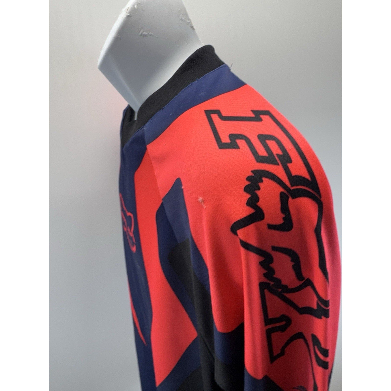 Vintage Y2K Fox Motocross Jersey Blue and Orange Men’s Size Large worn