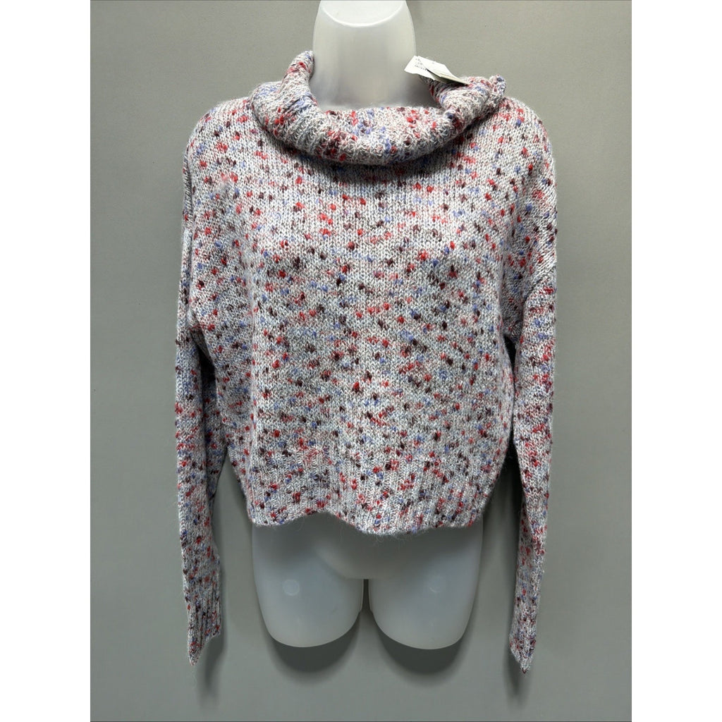 BP Slouchy Cowl Neck Oversized Crop Sweater Top Size XS Long Sleeve Multi NEW
