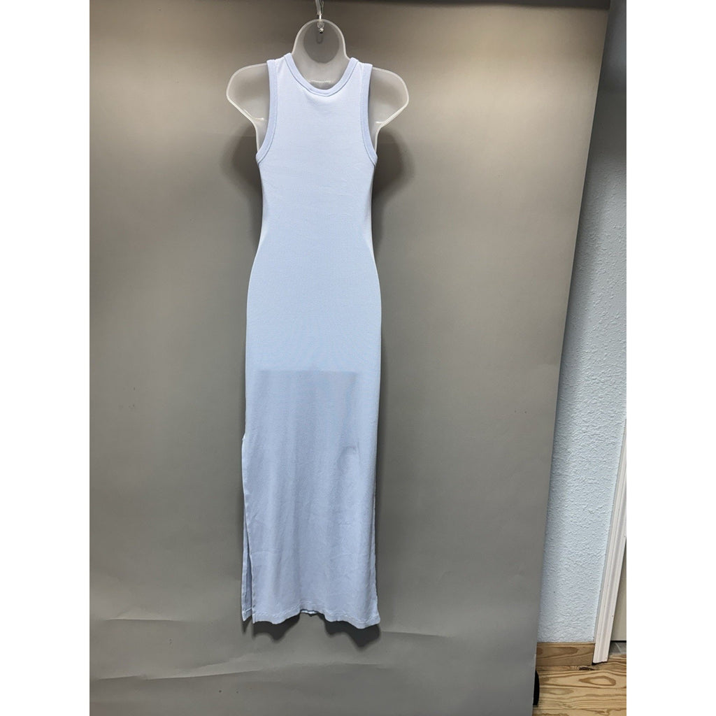 Universal Thread Women’s Medium Blue Ribbed Racerback Maxi Dress Side Slit