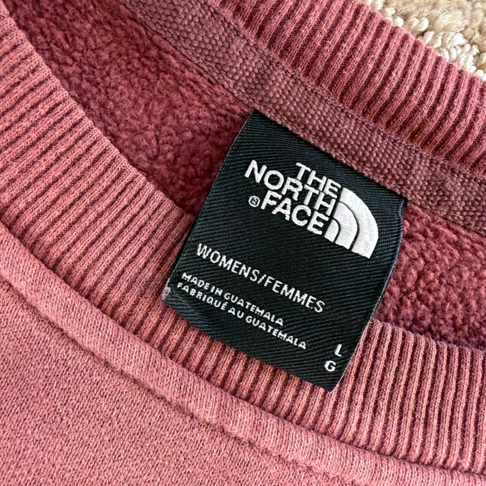 The North Face Womens City Oversized Crew Fleece Sweatshirt Wild Ginger L