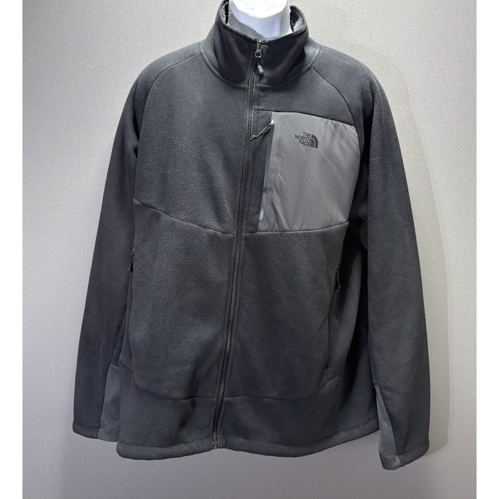 The North Face Chimborazo Full Zip Fleece Jacket Mens XL Gray Sherpa Lined