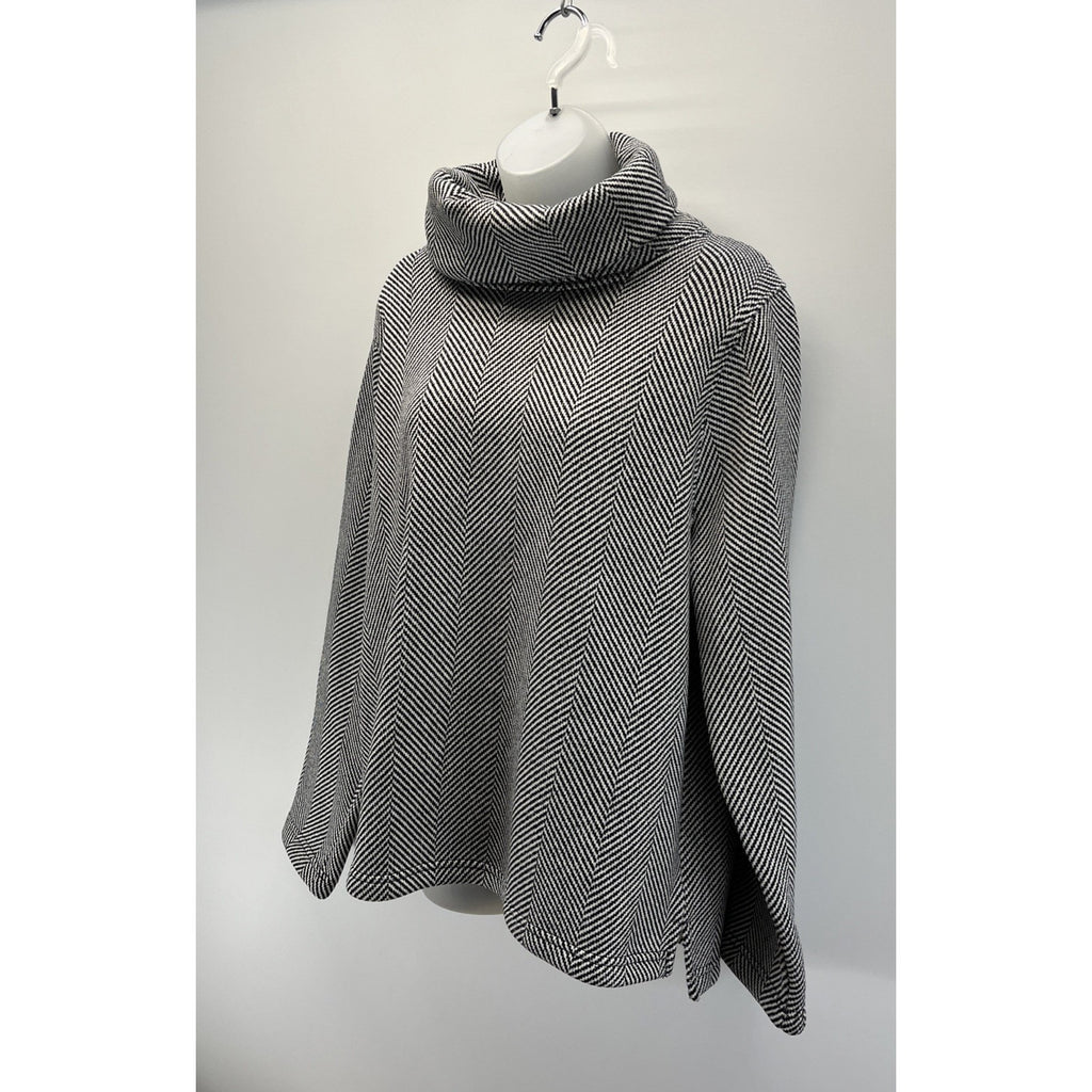 J.Crew Womens Sweatshirt Size 2X Long Sleeve Funnel Neck Herringbone