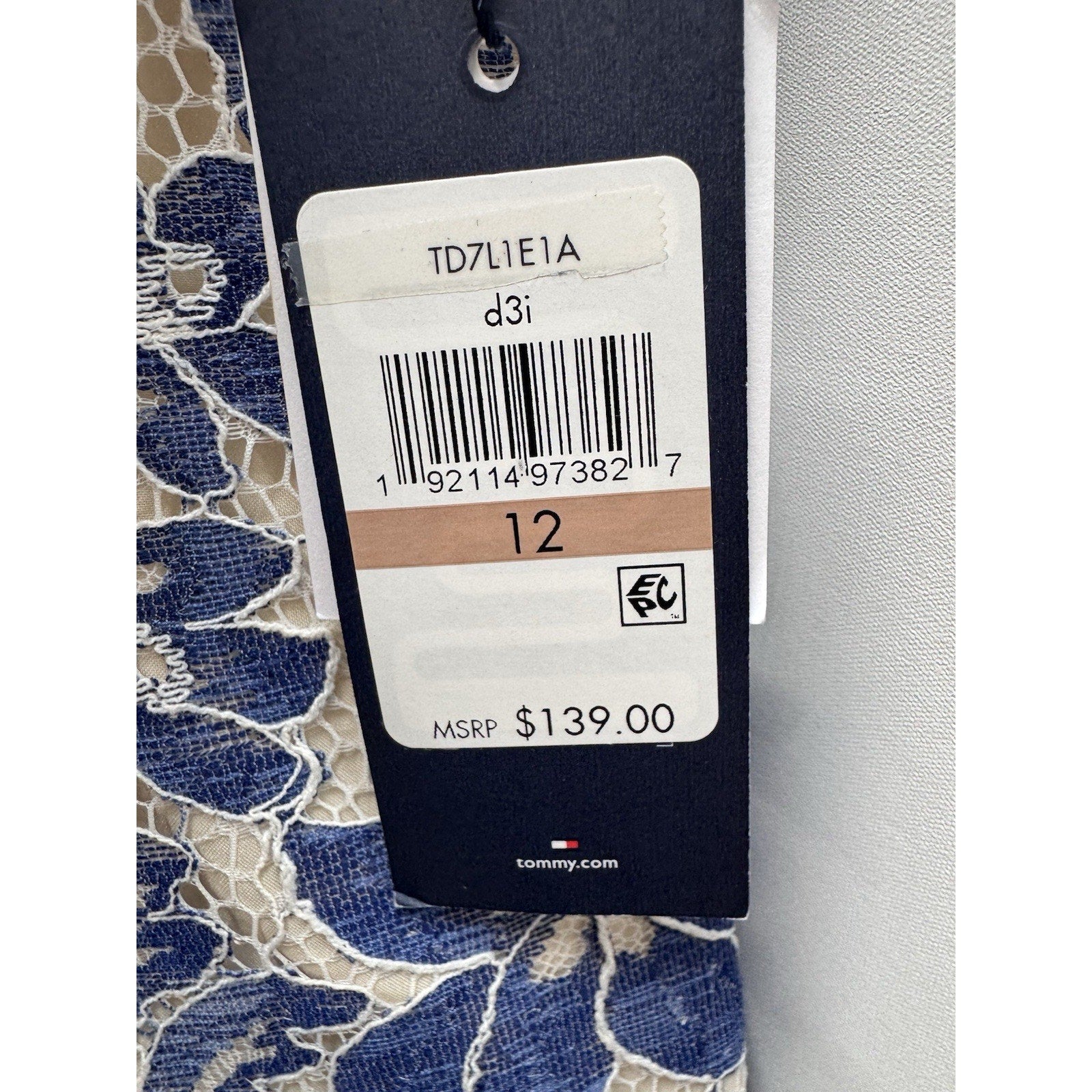 Tommy Hilfiger Blue Lace Fit and Flare Dress Women’s Size 12 New With Tags