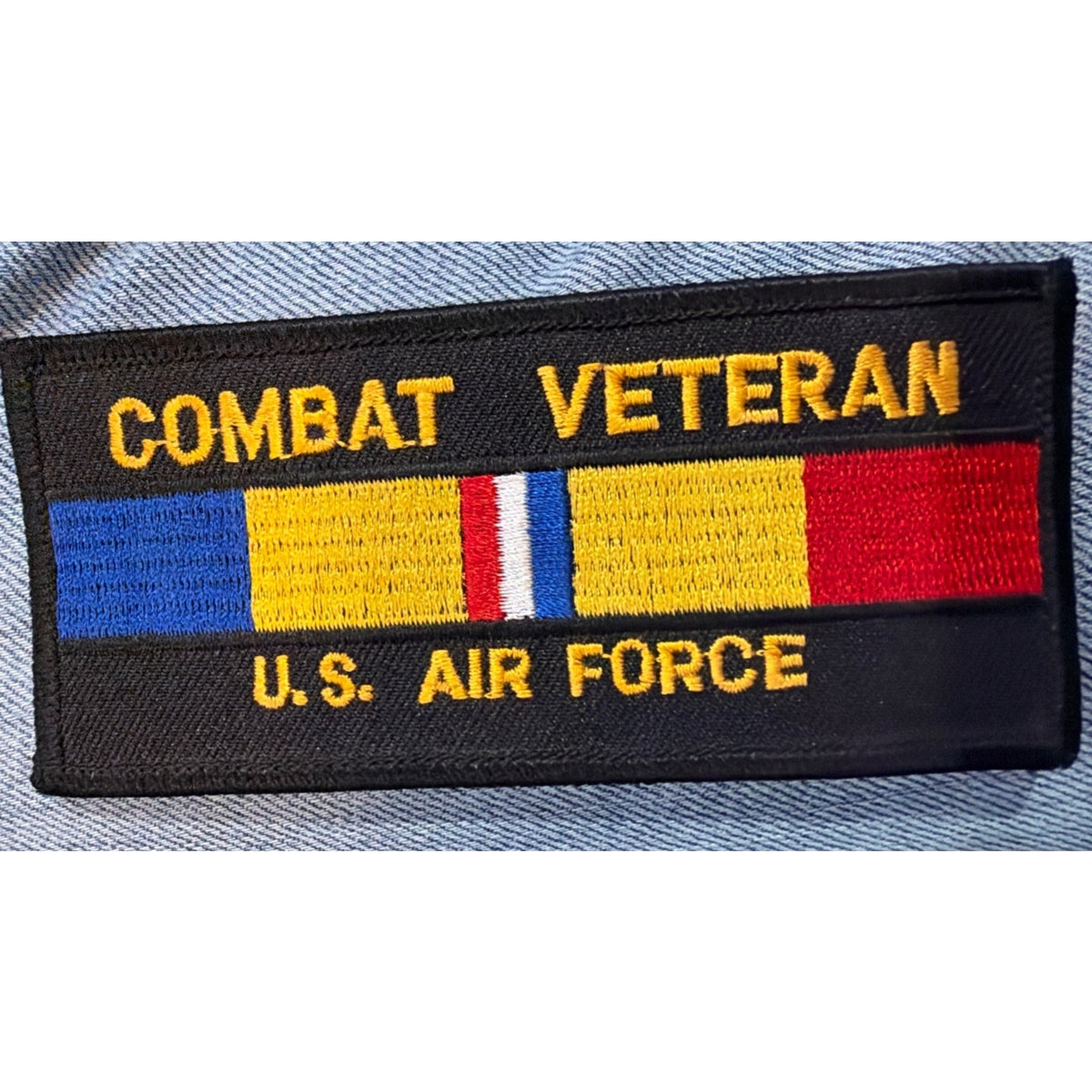 Combat Veteran US AIR Force Military Patch! 3"x 2" Black Background NOS