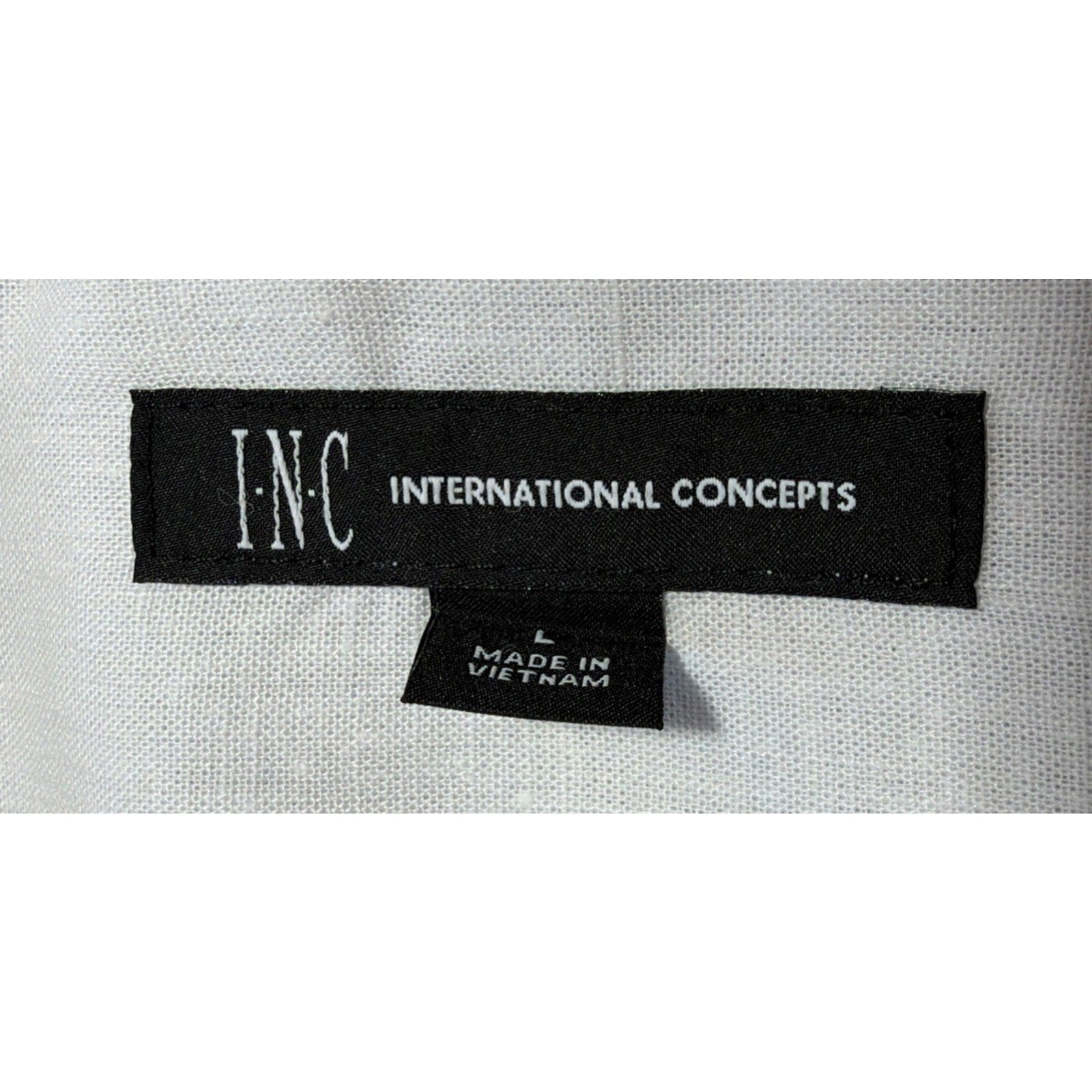 NWT INC International Concepts Men’s Linen Blend Shirt Large White Short Sleeve