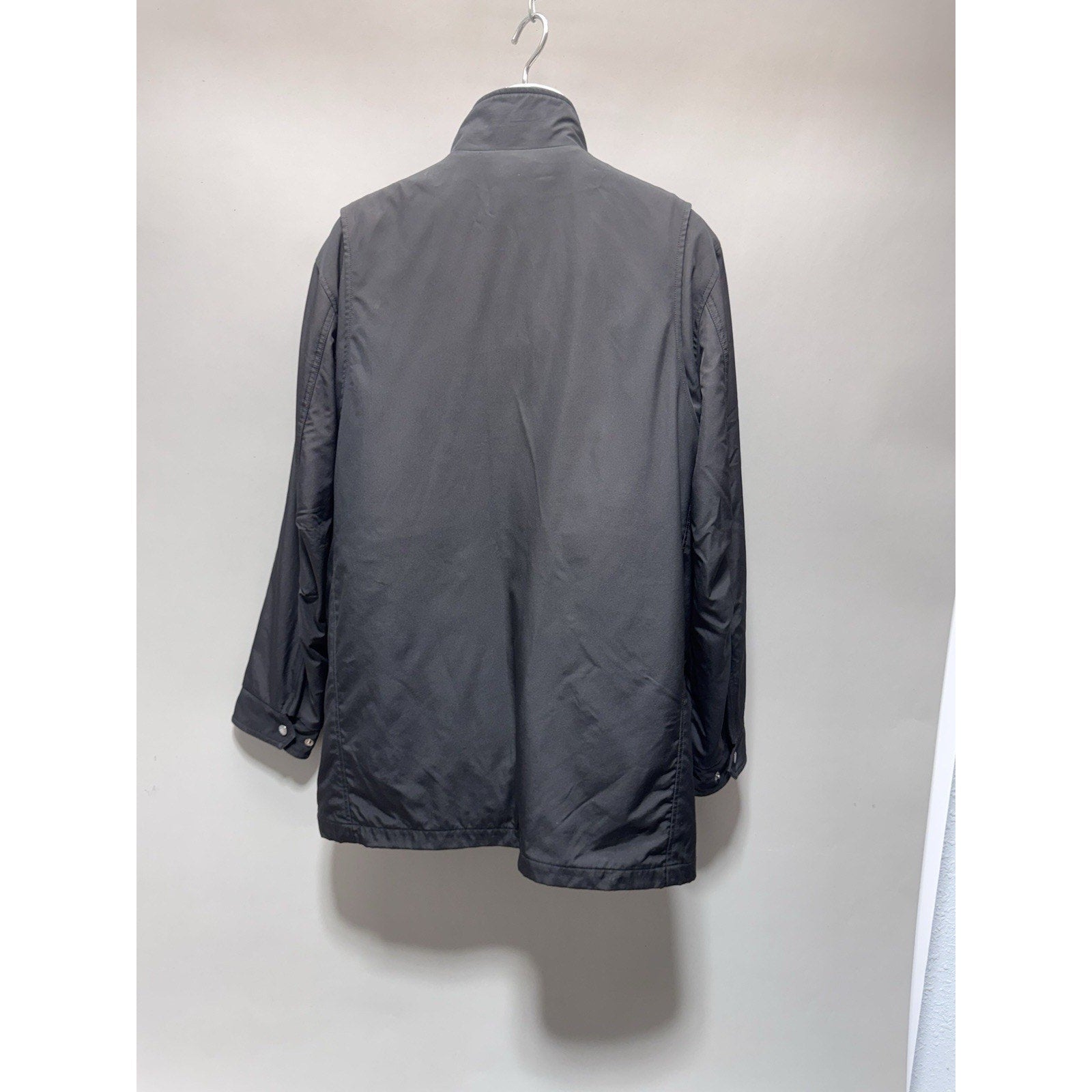 Structure Mens L Black Utility Field Jacket Full Zip Snap Pockets Insulated Coat
