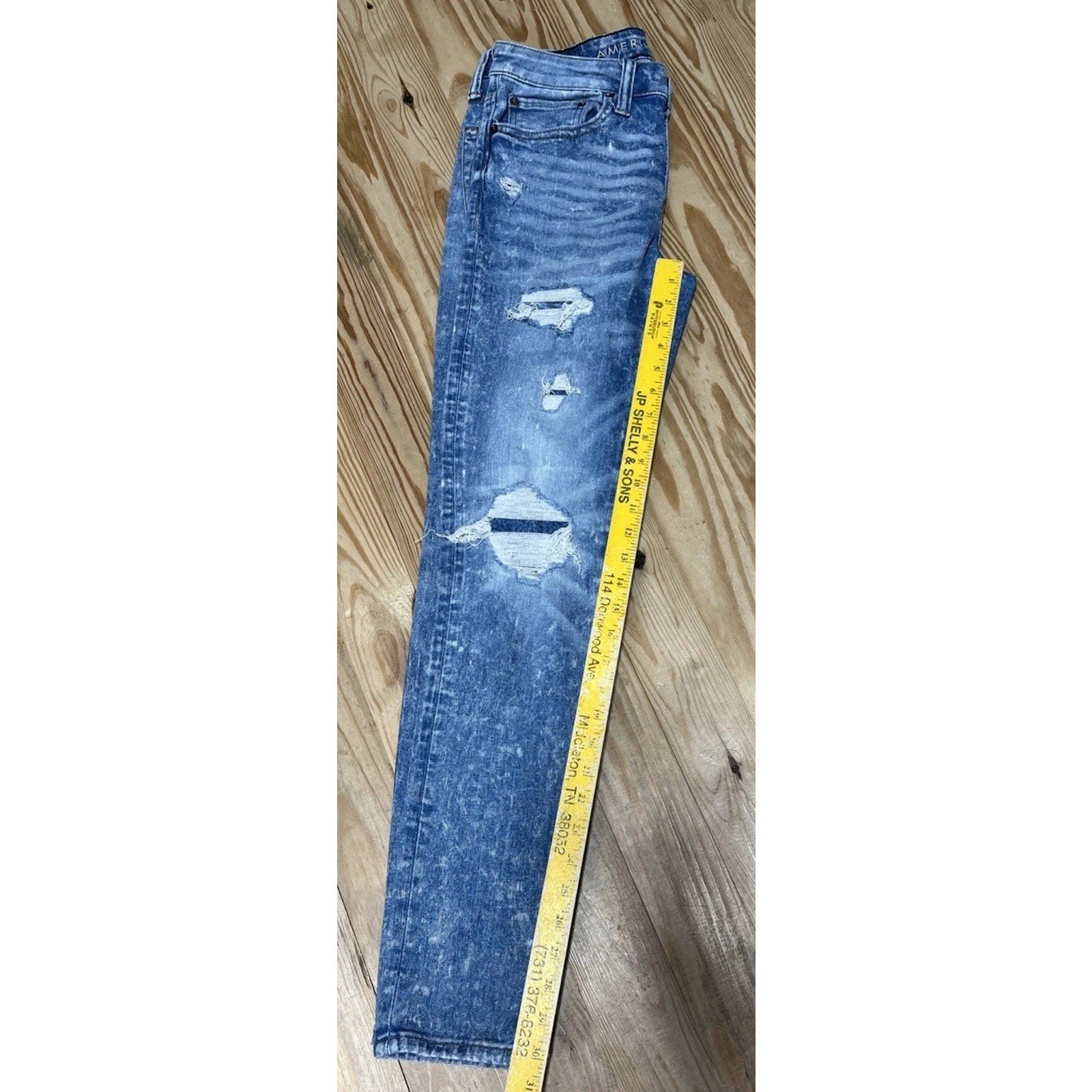 American Eagle Men's Jeans Next Level Airflex Skinny Distressed Light Wash 30x30
