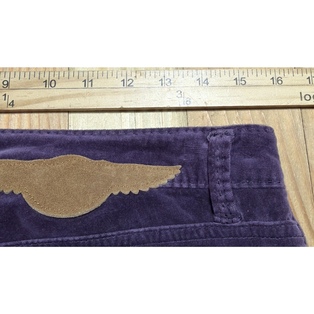 BCBG MaxAzria Claire Velour Purple Bootcut Womens Jeans Size 31x30 Hemmed