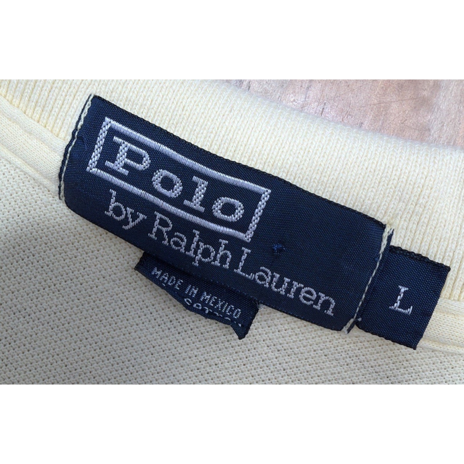Polo Ralph Lauren Polo Shirt Men L Yellow Knit Collar Cotton