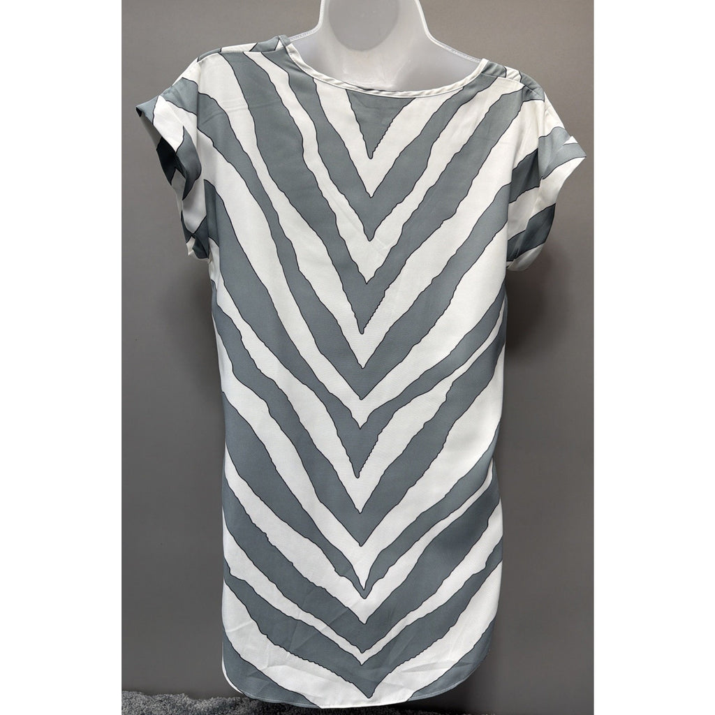 Express Woman’s Size S Zebra Print Short Sleeve Blouse Shirt Career Casual Date