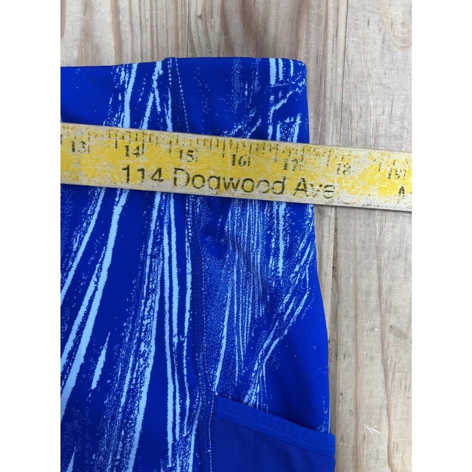 Sports Illustrated Womens Blue High Rise Sapphire Ski Track Ankle Leggings Sz 1X