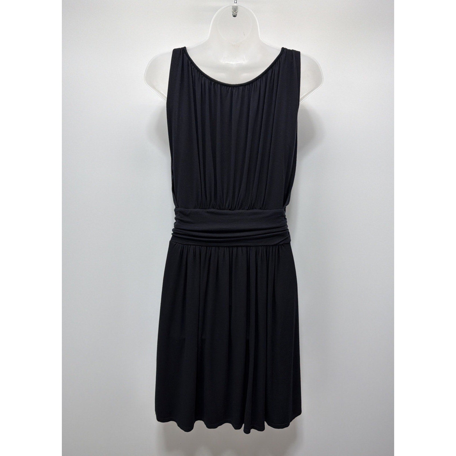 Express SMALL Black Dress Lined Knit pullover sleeveless belted waist stretch
