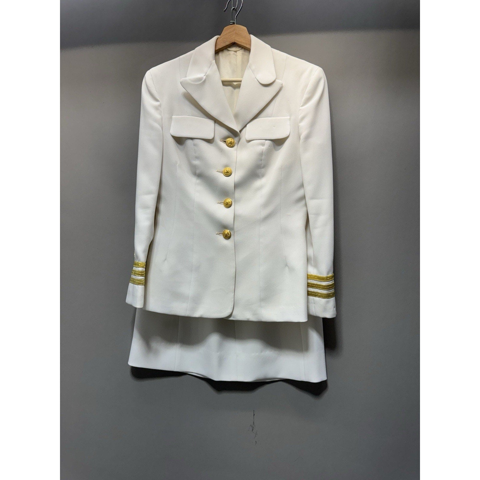 Vintage US Navy USN Women Uniform Jacket Skirt Set Star Emblem Excellent Shape