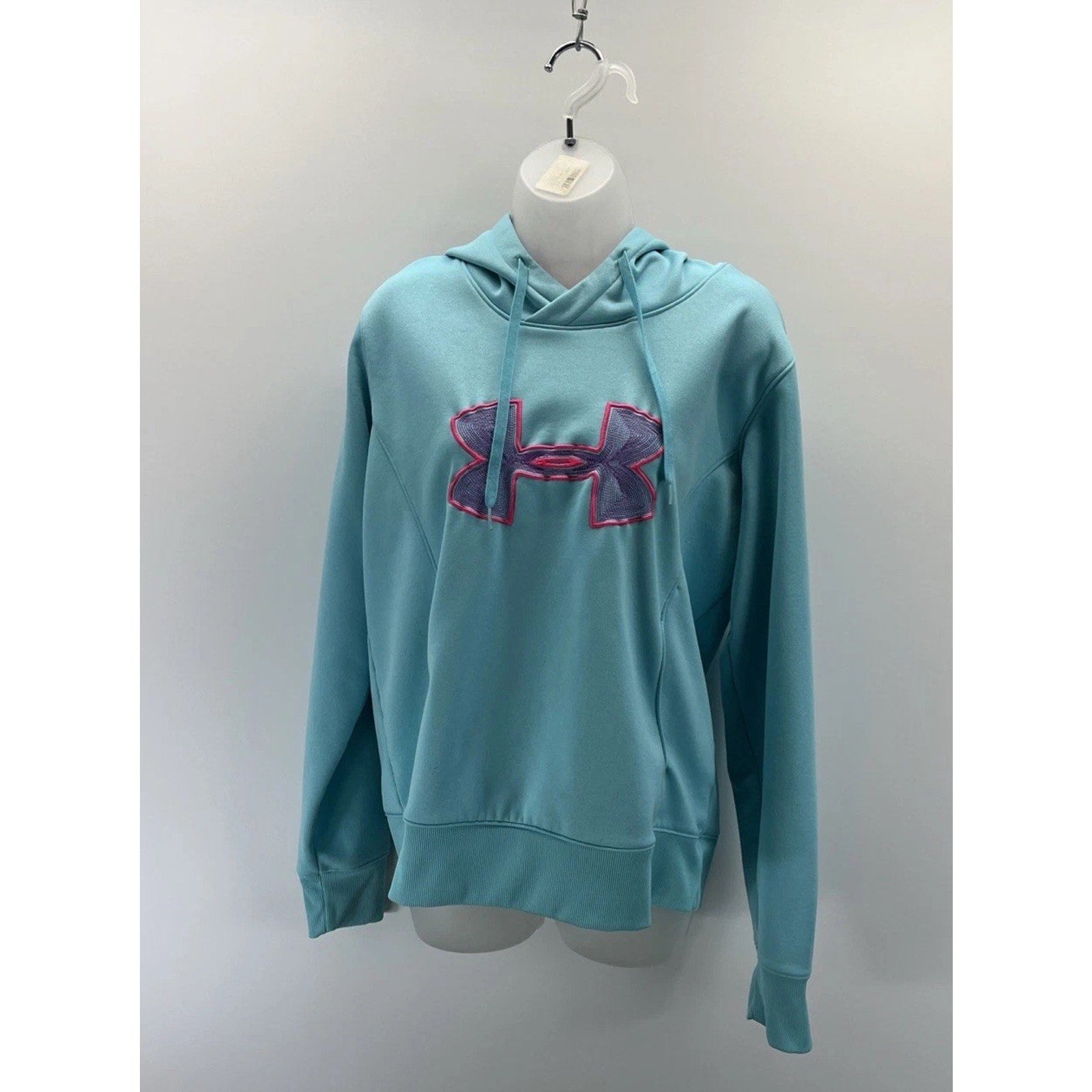 Under Armour Storm Hoodie Womens Large Blue Semi Fitted Cold Gear Pullover