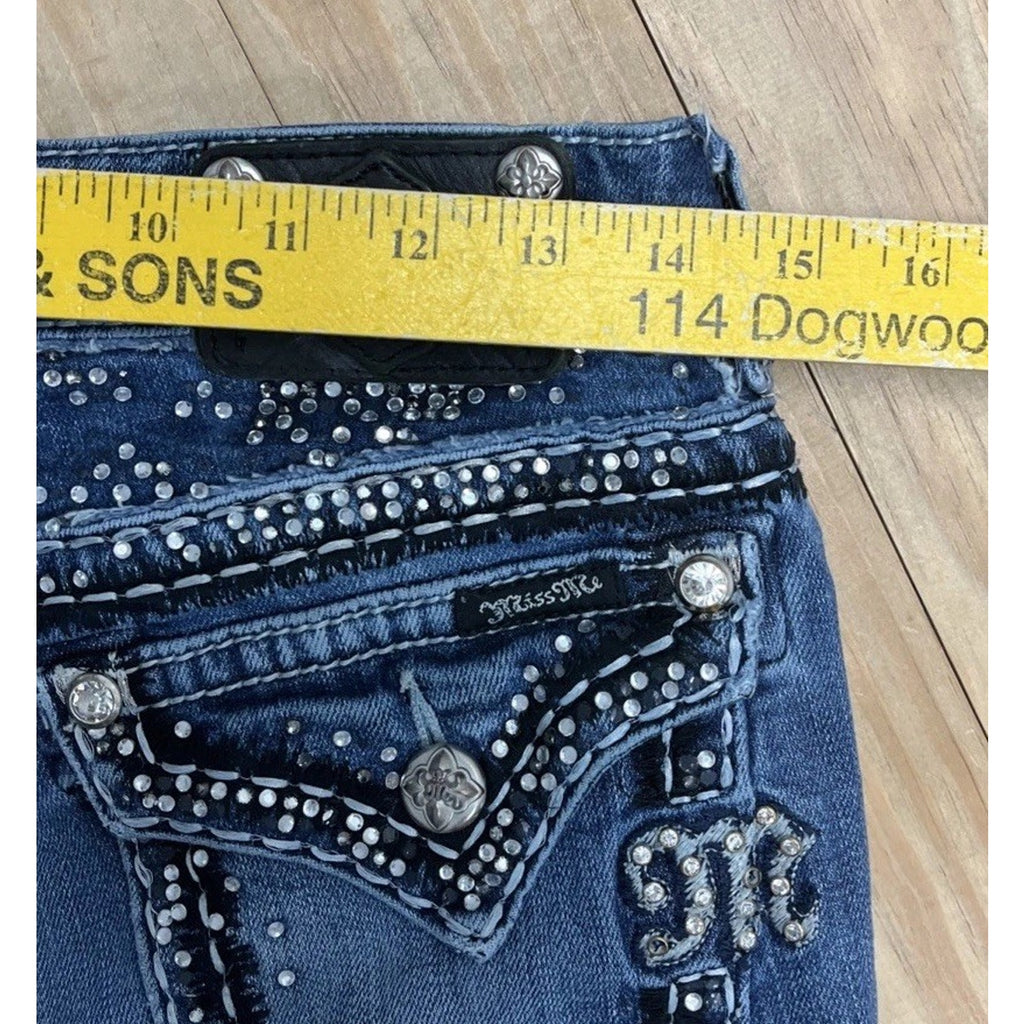 MISS ME Jeans Womens Sz 28 Signature Skinny Thick Stitch Embellished Western