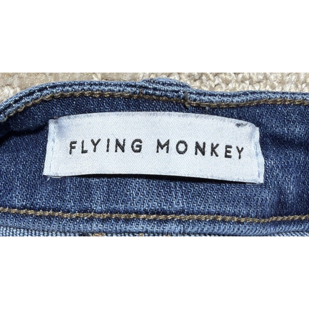 Flying Monkey Raw Hem Skinny Jeans Womens 26 Blue High Rise Stretch Denim