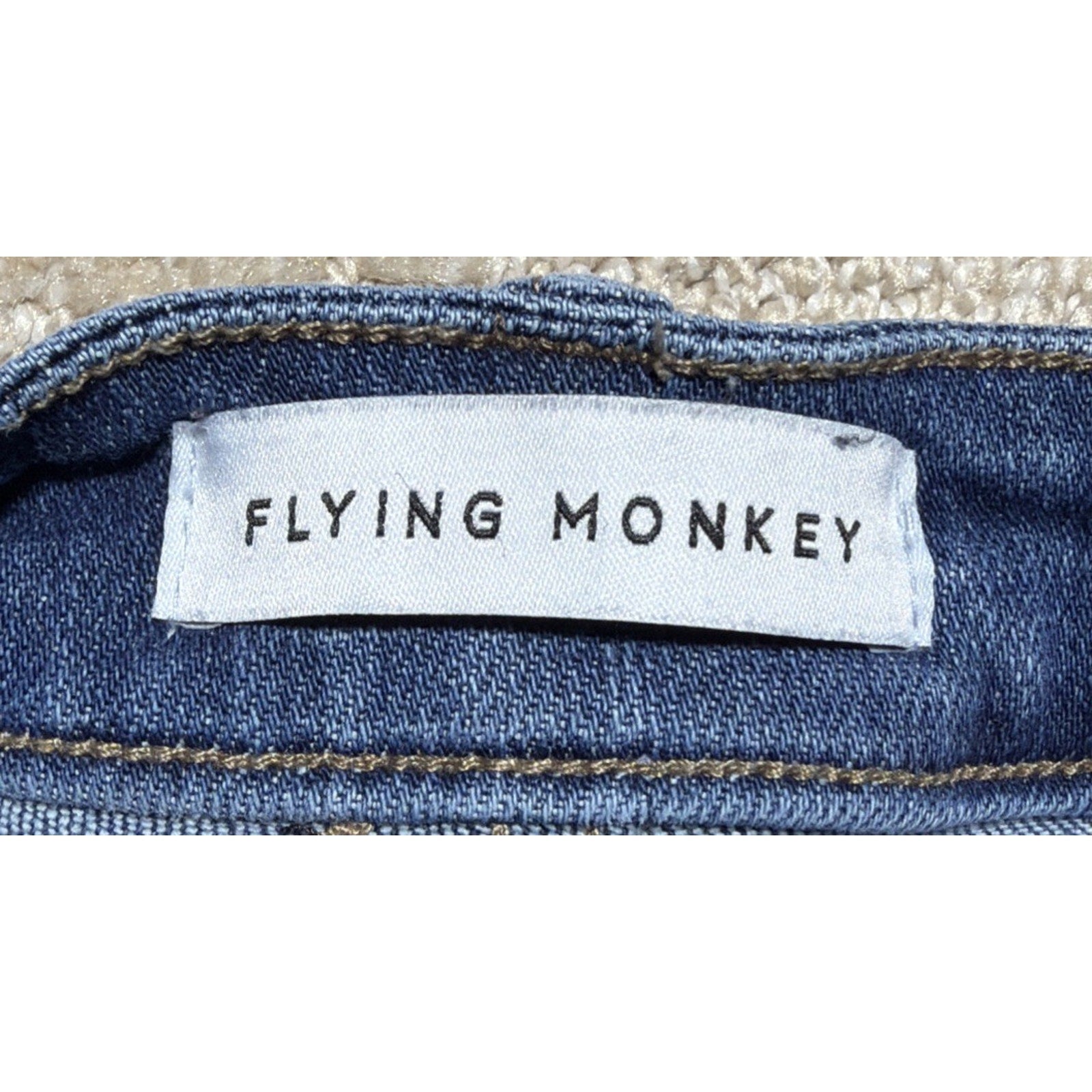 Flying Monkey Raw Hem Skinny Jeans Womens 26 Blue High Rise Stretch Denim