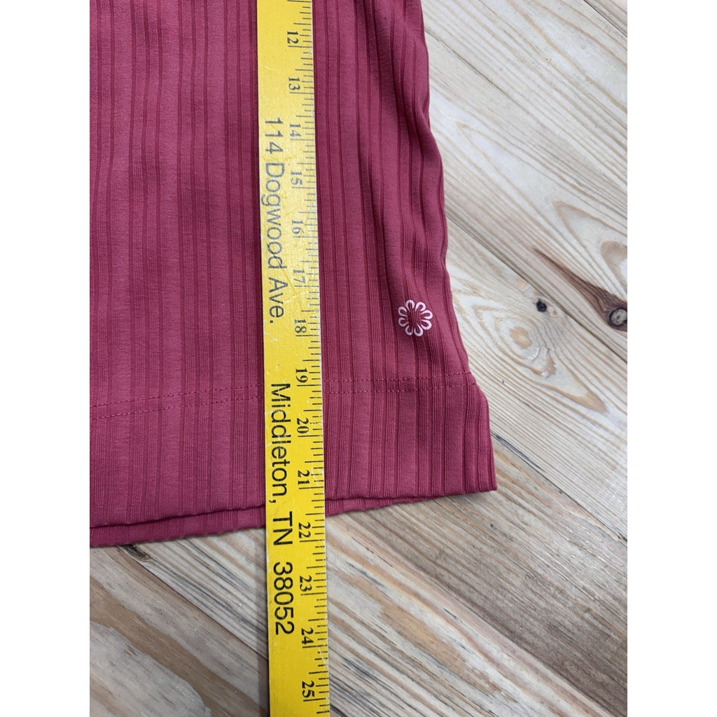 Women's Pro Player Size M 1/4 Zip Ribbed Texture Mock Neck Top Coral Red